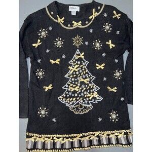 All Points by Reference Point Vintage Christmas Sweater Size M